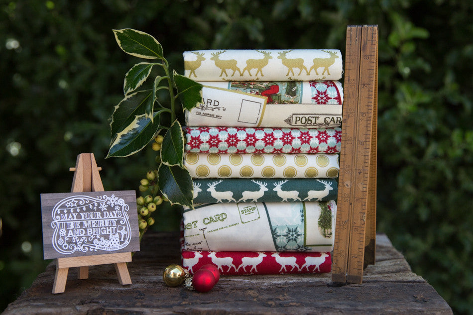 The 'Ashley' Fat Quarter Bundle - Postcards For Santa - Riley Blake Designs